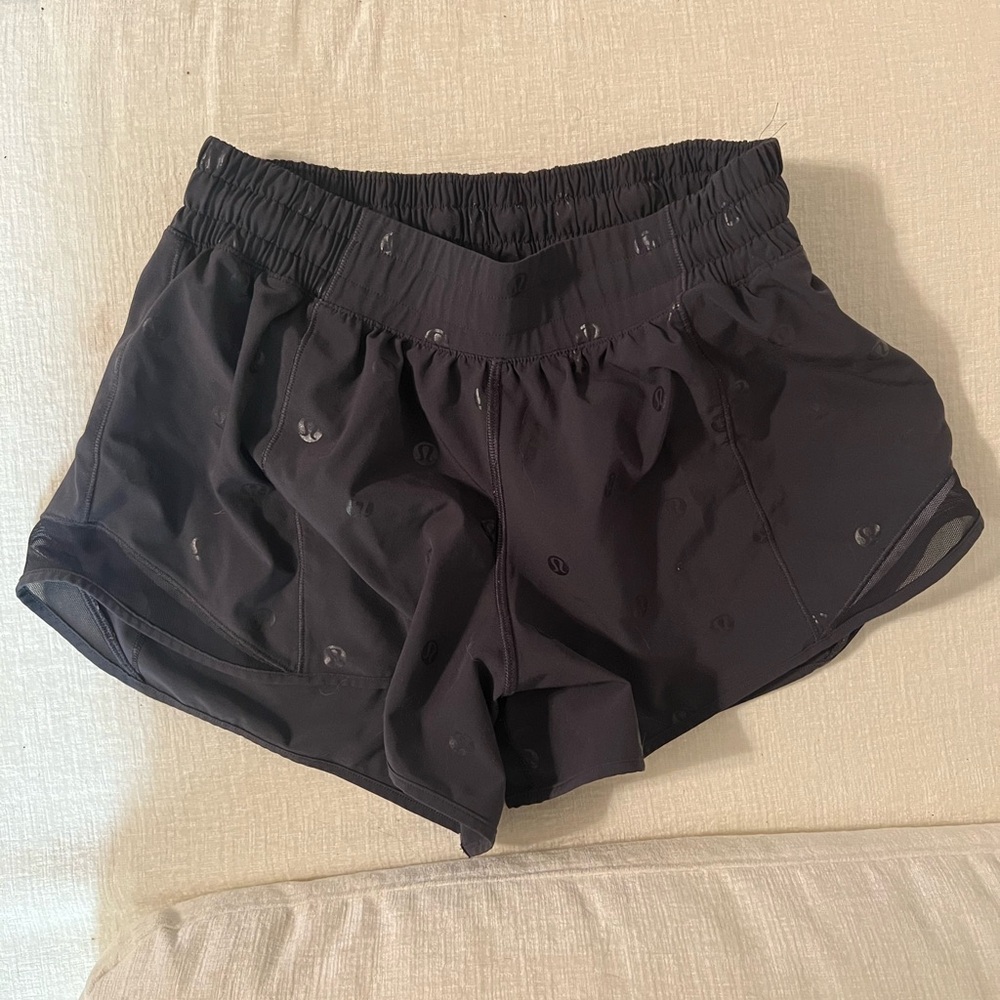 Lululemon Logo All Over Shorts - Black Size 6